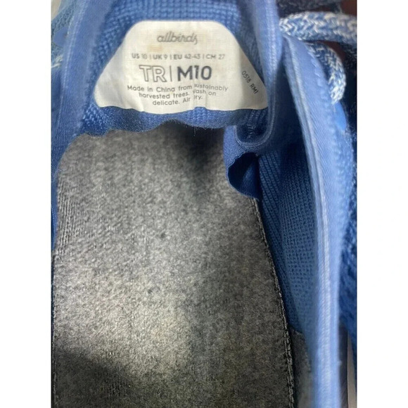 Allbirds Tree Runners Mens Size 10 Shoes Blue Pacific Athletic Sneakers - Picture 8 of 8
